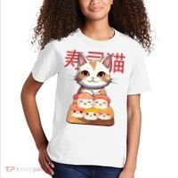 Sushi Japanese Cat Cute Gift Kids T-Shirt thumb 2