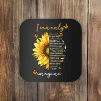 Sunflower Jesus Cross I Can Imagine Christian Religious Gift Coaster thumb 0