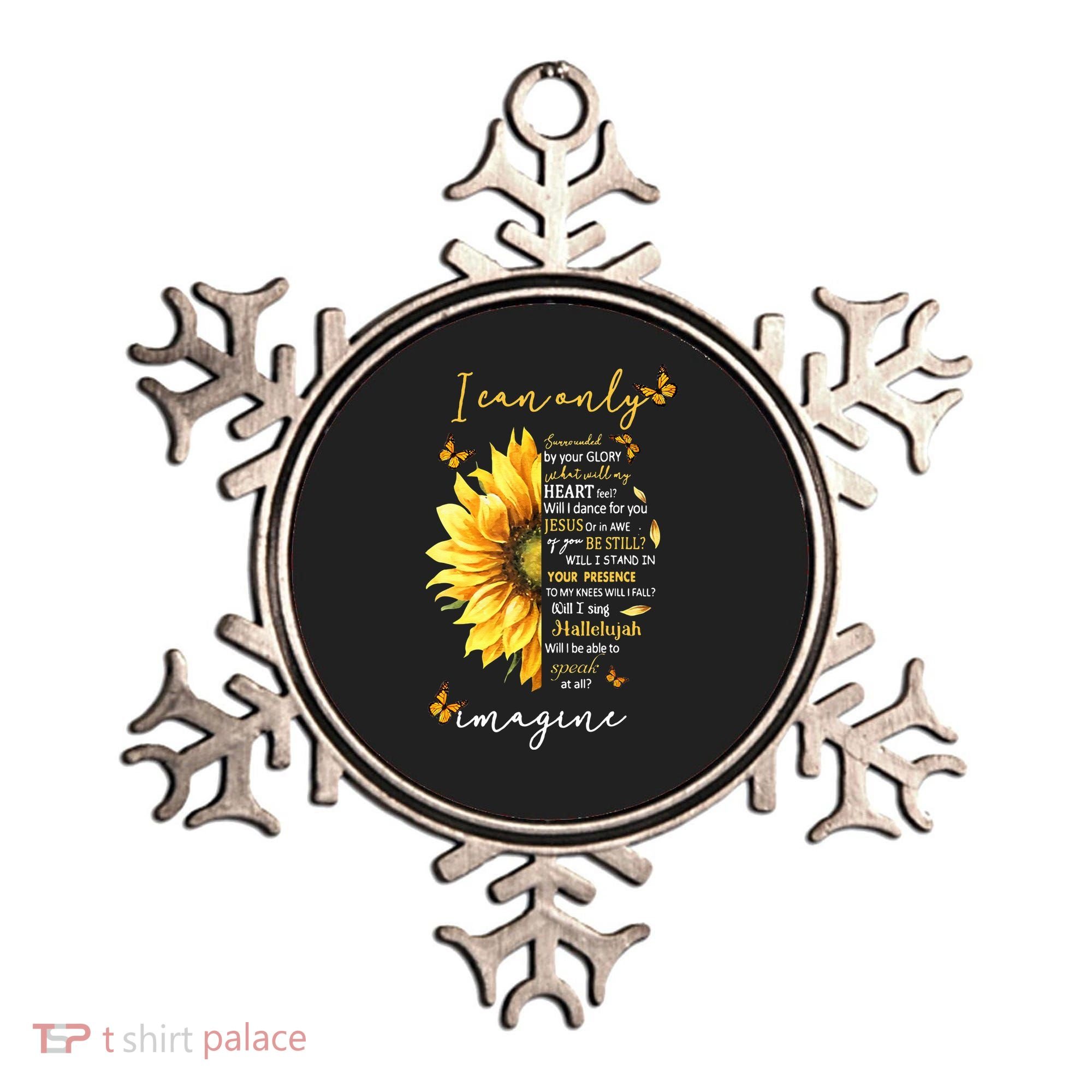 Sunflower Jesus Cross I Can Imagine Christian Religious Gift Ornament