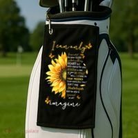 Sunflower Jesus Cross I Can Imagine Christian Religious Gift Golf Towel thumb 2