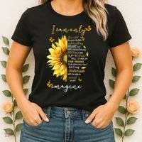 Sunflower Jesus Cross I Can Imagine Christian Religious Gift Women's T-Shirt thumb 2