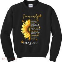 Sunflower Jesus Cross I Can Imagine Christian Religious Gift Kids Sweatshirt thumb 0