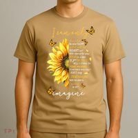Sunflower Jesus Cross I Can Imagine Christian Religious Gift T-Shirt thumb 3