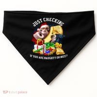 Santa Just Checking If You Are Naughty Or Nice USA-Made Doggie Bandana thumb 0