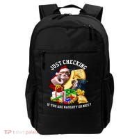 Santa Just Checking If You Are Naughty Or Nice Backpack thumb 0
