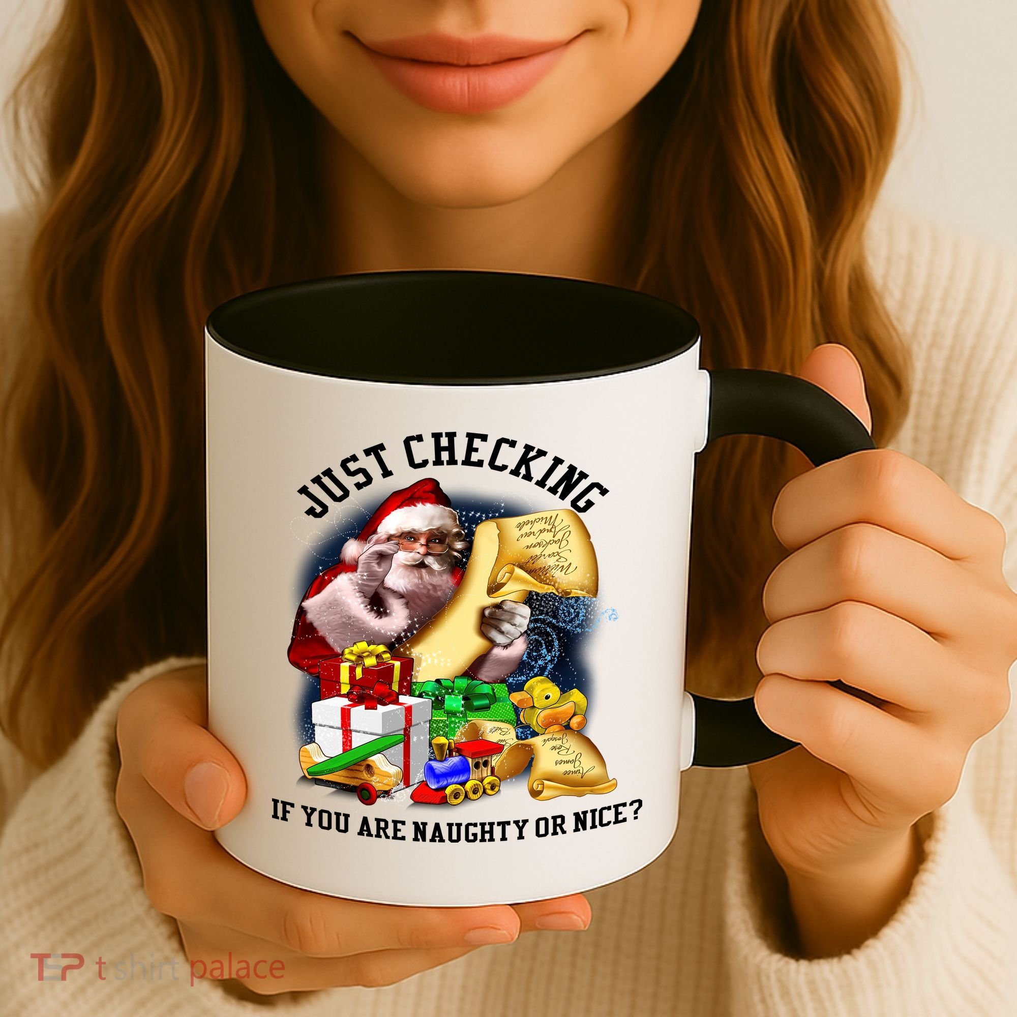 Santa Just Checking If You Are Naughty Or Nice Coffee Mug