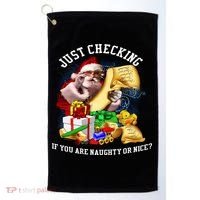 Santa Just Checking If You Are Naughty Or Nice Golf Towel thumb 0