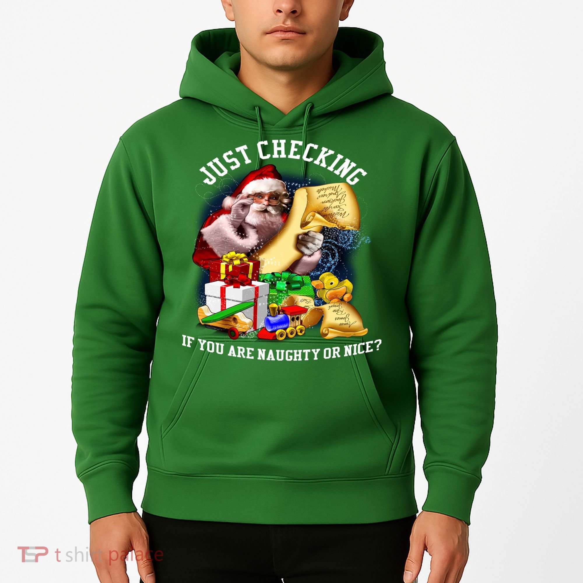 Santa Just Checking If You Are Naughty Or Nice Hoodie