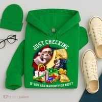 Santa Just Checking If You Are Naughty Or Nice Hoodie thumb 4
