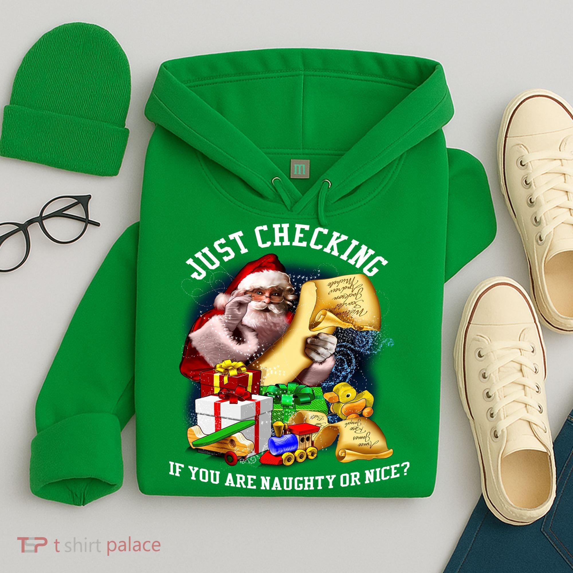 Santa Just Checking If You Are Naughty Or Nice Hoodie