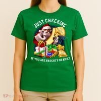 Santa Just Checking If You Are Naughty Or Nice T-Shirt thumb 4