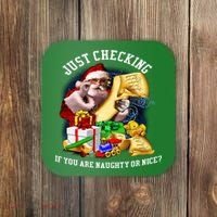 Santa Just Checking If You Are Naughty Or Nice Coaster thumb 0