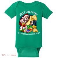 Santa Just Checking If You Are Naughty Or Nice Baby Bodysuit thumb 0