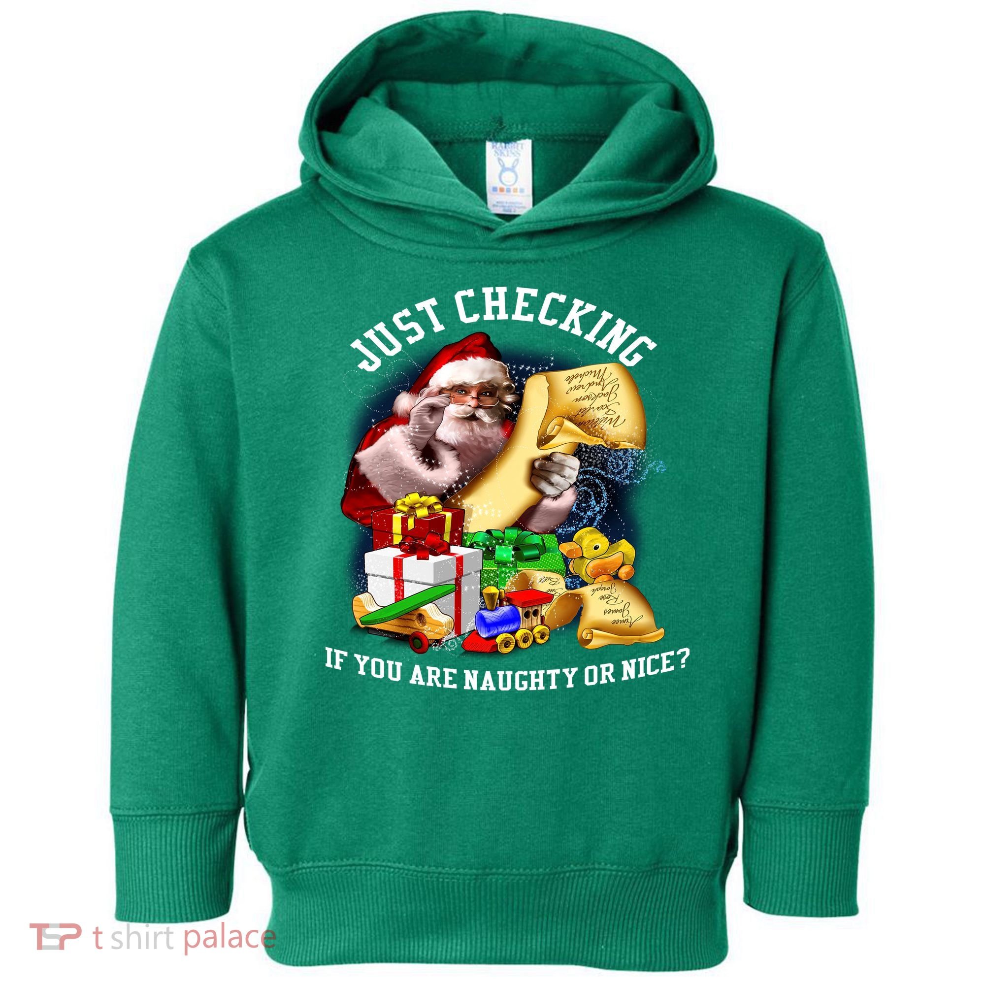 Santa Just Checking If You Are Naughty Or Nice Toddler Hoodie
