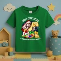 Santa Just Checking If You Are Naughty Or Nice Toddler T-Shirt thumb 3