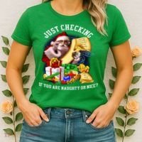 Santa Just Checking If You Are Naughty Or Nice Women's T-Shirt thumb 2