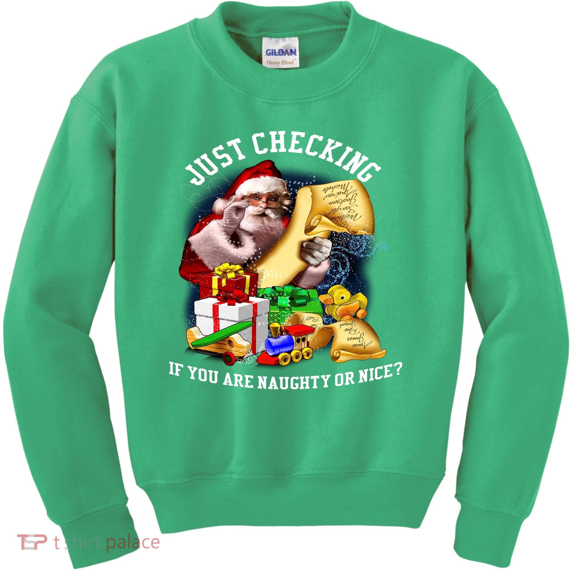Santa Just Checking If You Are Naughty Or Nice Kids Sweatshirt