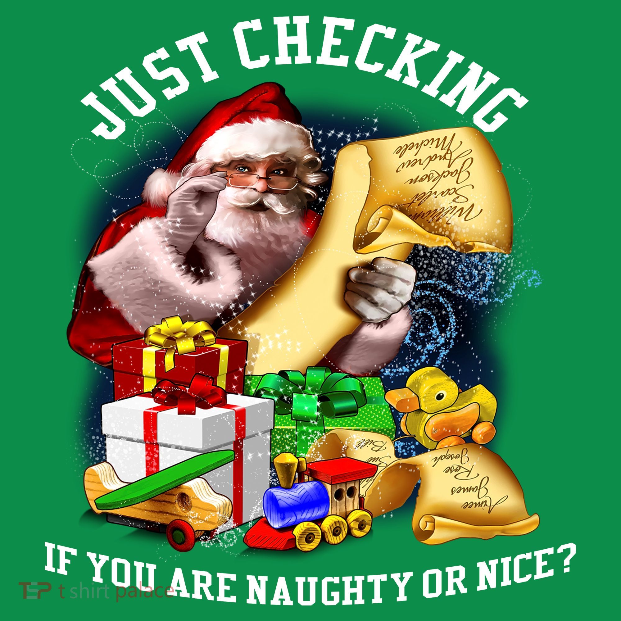 Santa Just Checking If You Are Naughty Or Nice Kids Sweatshirt