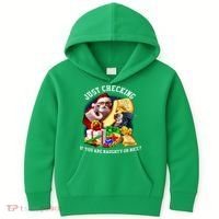 Santa Just Checking If You Are Naughty Or Nice Kids Hoodie thumb 0