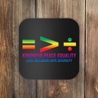Social Justice Equality Greater Than Division Coaster thumb 0