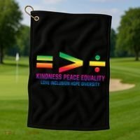 Social Justice Equality Greater Than Division Golf Towel thumb 1