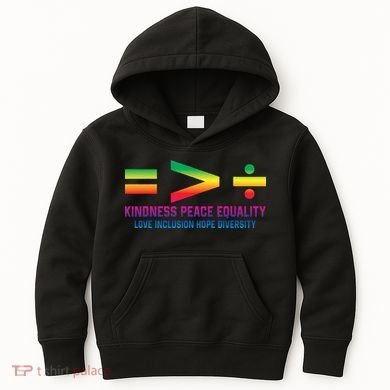 Social Justice Equality Greater Than Division Kids Hoodie