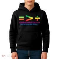 Social Justice Equality Greater Than Division Kids Hoodie thumb 4