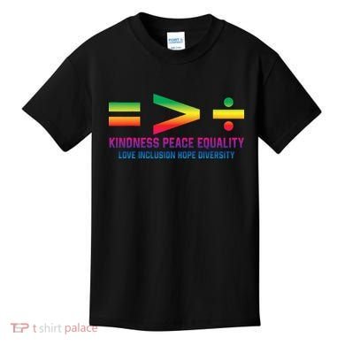 Social Justice Equality Greater Than Division Kids T-Shirt