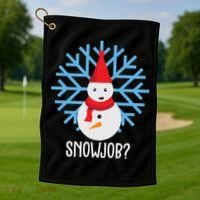 Snow Job Funny Snowman Golf Towel thumb 1