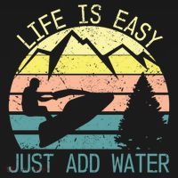 Sports Jetski Funny Cool Jet Ski Life Is Easy Just Add Water Cool Gift Doggie Tank thumb 4