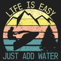 Sports Jetski Funny Cool Jet Ski Life Is Easy Just Add Water Cool Gift Beanie thumb 2