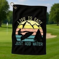 Sports Jetski Funny Cool Jet Ski Life Is Easy Just Add Water Cool Gift Golf Towel thumb 1