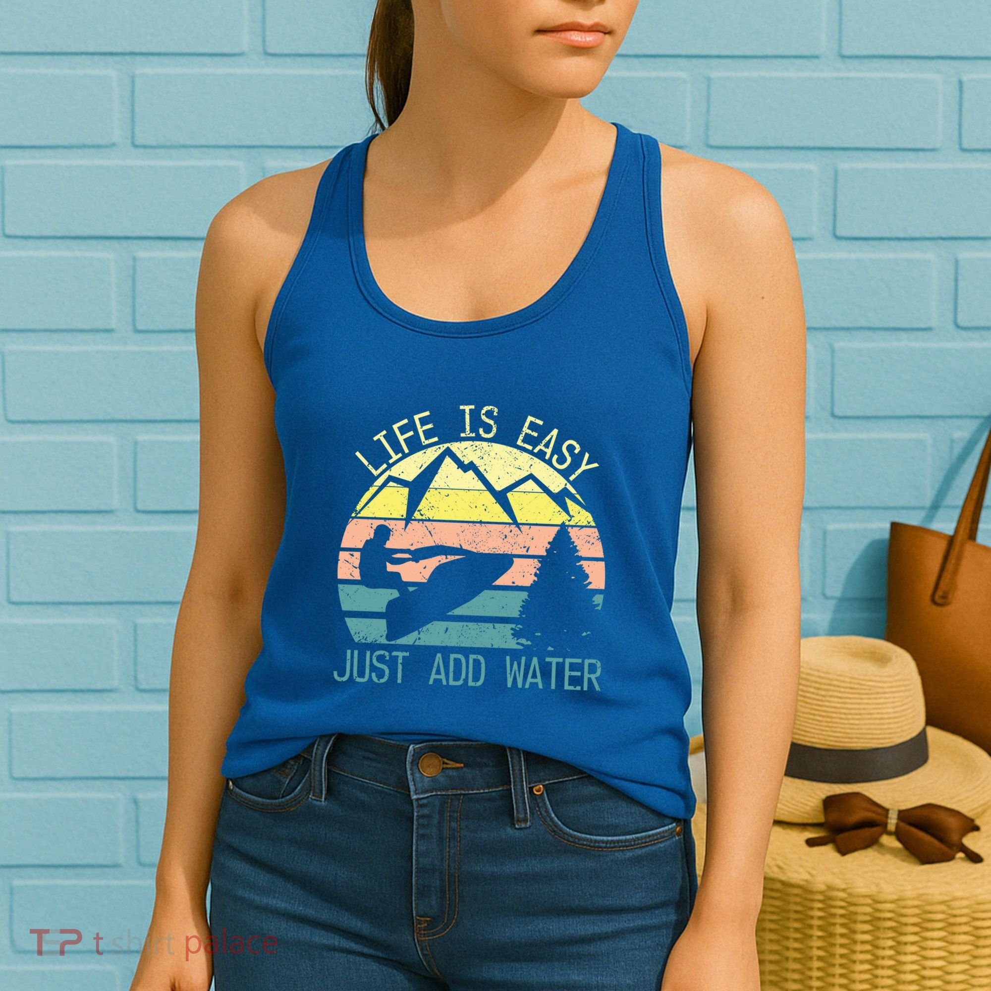 Sports Jetski Funny Cool Jet Ski Life Is Easy Just Add Water Cool Gift Women's Tank Top