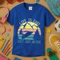 Sports Jetski Funny Cool Jet Ski Life Is Easy Just Add Water Cool Gift Kids T-Shirt thumb 3