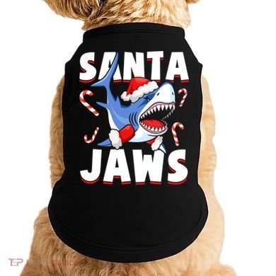 Santa Jaws Funny Christmas Shark Gift Cool Gift Doggie Tank