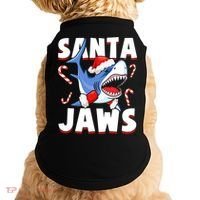 Santa Jaws Funny Christmas Shark Gift Cool Gift Doggie Tank thumb 0