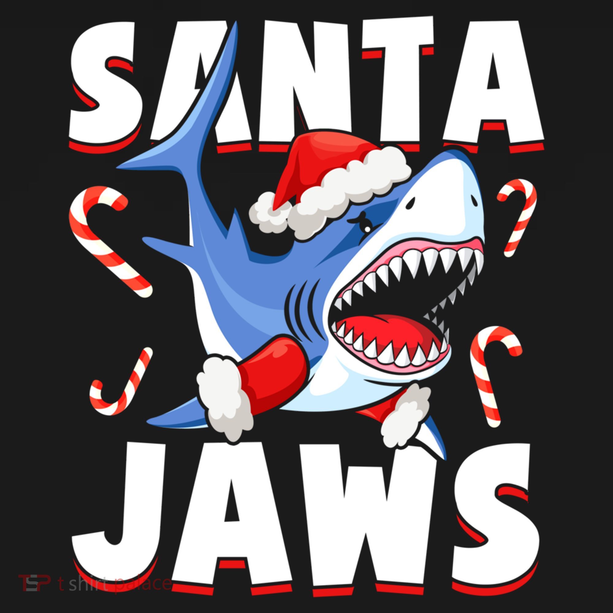 Santa Jaws Funny Christmas Shark Gift Cool Gift Doggie Tank