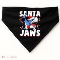 Santa Jaws Funny Christmas Shark Gift Cool Gift USA-Made Doggie Bandana thumb 0