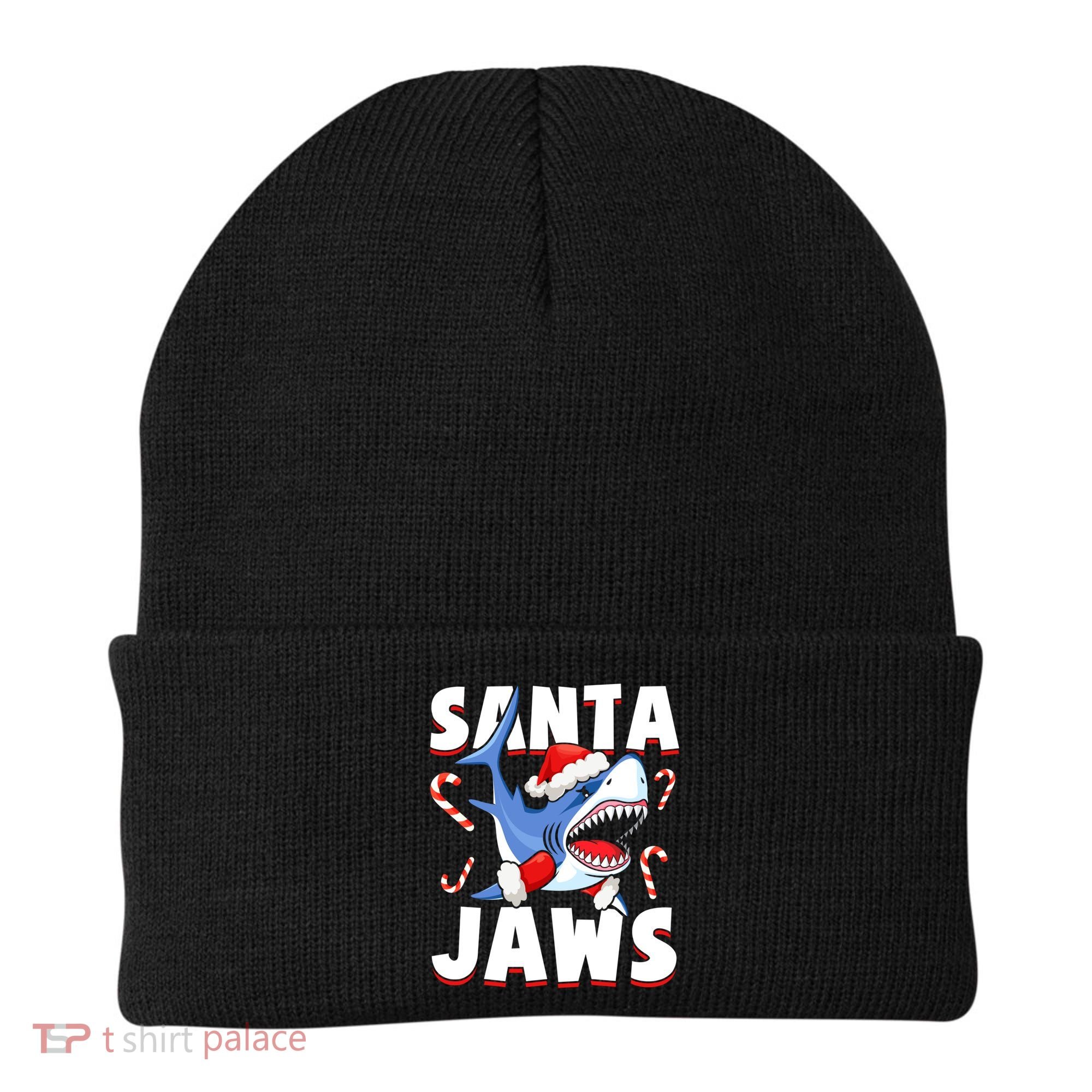Santa Jaws Funny Christmas Shark Gift Cool Gift Beanie