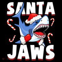 Santa Jaws Funny Christmas Shark Gift Cool Gift Women's Hoodie thumb 2
