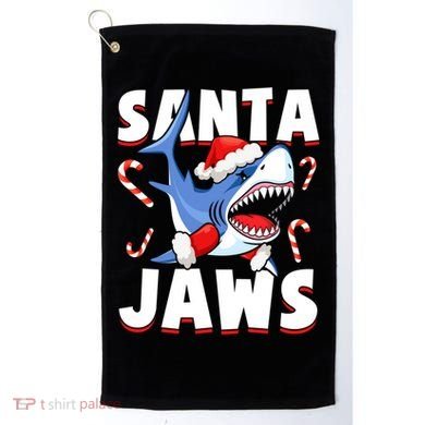 Santa Jaws Funny Christmas Shark Gift Cool Gift Golf Towel