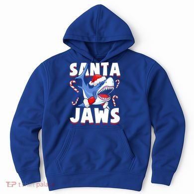 Santa Jaws Funny Christmas Shark Gift Cool Gift Hoodie