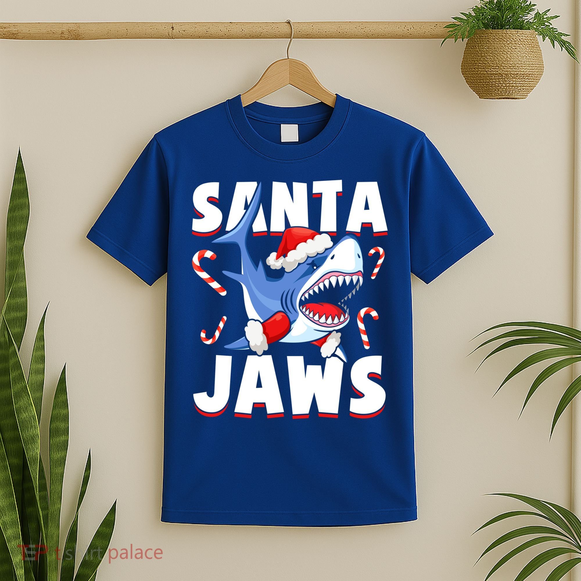 Santa Jaws Funny Christmas Shark Gift Cool Gift T-Shirt