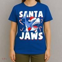 Santa Jaws Funny Christmas Shark Gift Cool Gift T-Shirt thumb 4