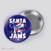 Santa Jaws Funny Christmas Shark Gift Cool Gift Button thumb 0
