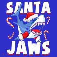 Santa Jaws Funny Christmas Shark Gift Cool Gift Coaster thumb 2
