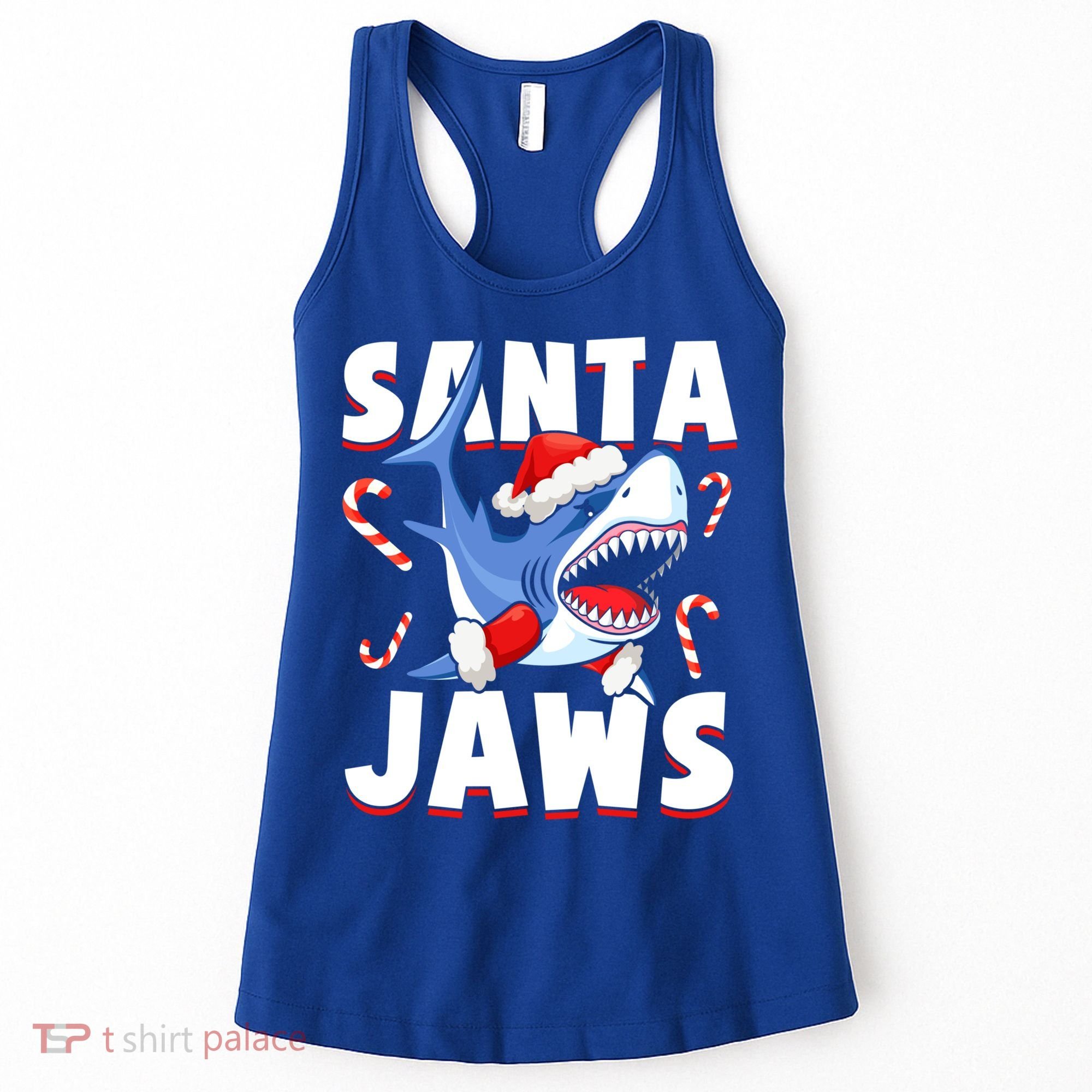 Santa Jaws Funny Christmas Shark Gift Cool Gift Women's Tank Top