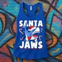 Santa Jaws Funny Christmas Shark Gift Cool Gift Women's Tank Top thumb 3
