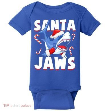 Santa Jaws Funny Christmas Shark Gift Cool Gift Baby Bodysuit