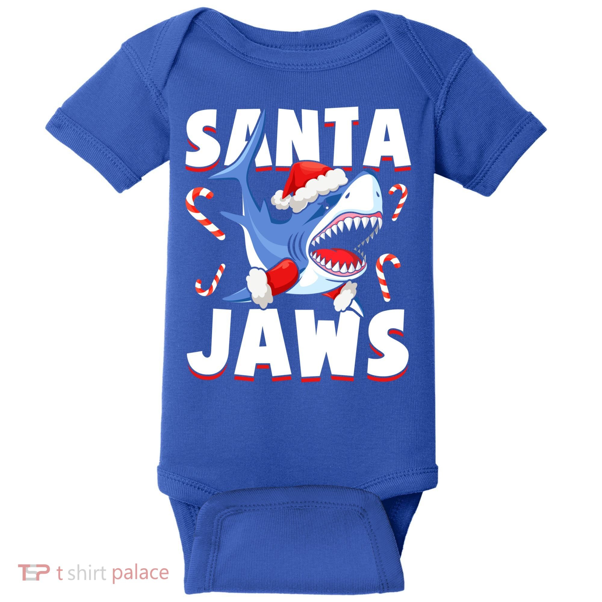 Santa Jaws Funny Christmas Shark Gift Cool Gift Baby Bodysuit